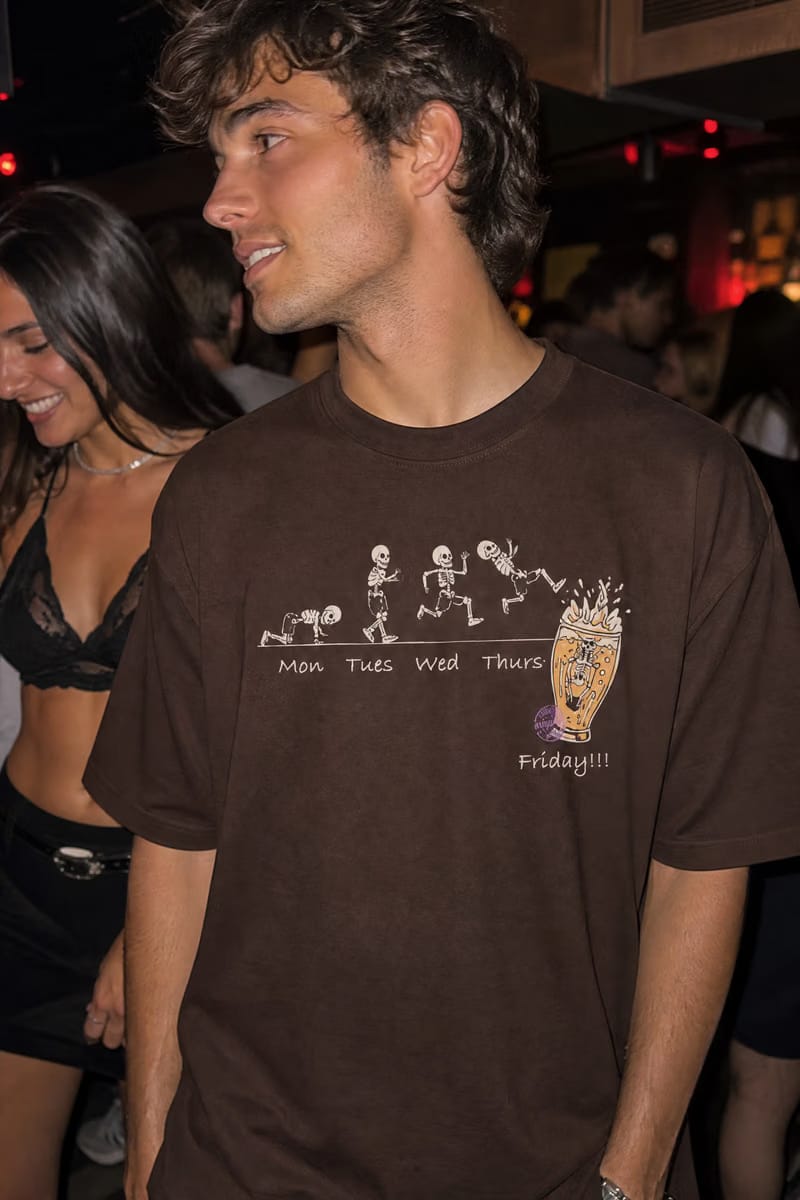 Voyd Skeleton Cheers Brown t-shirt