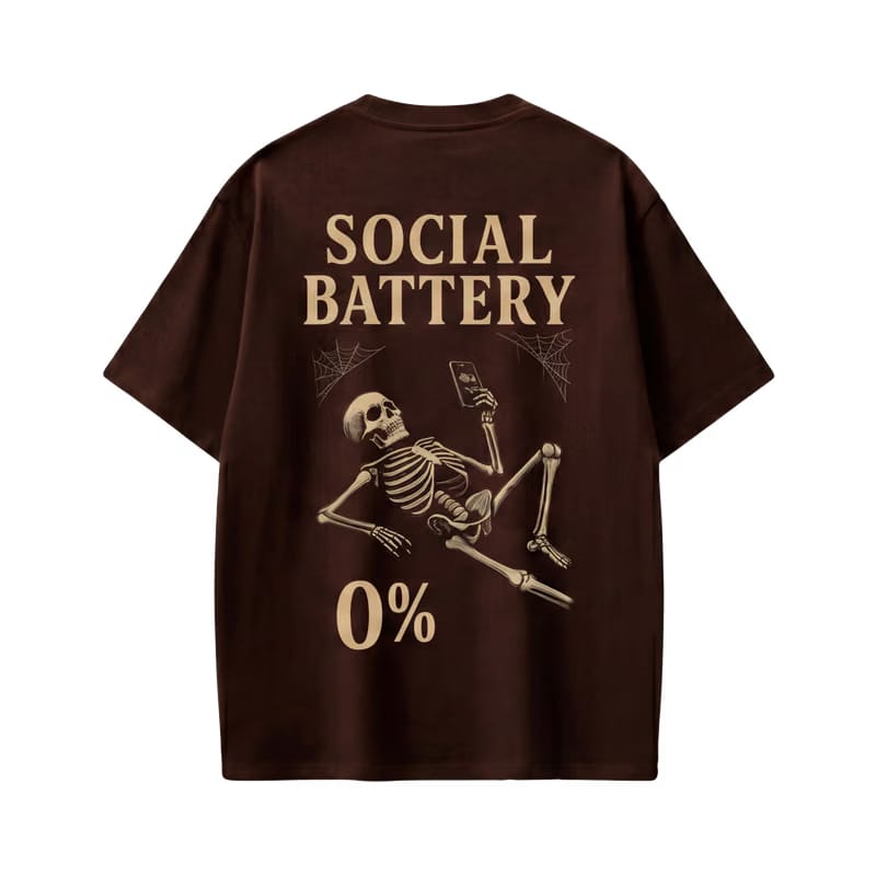 Voyd Social Battery Brown t-shirt