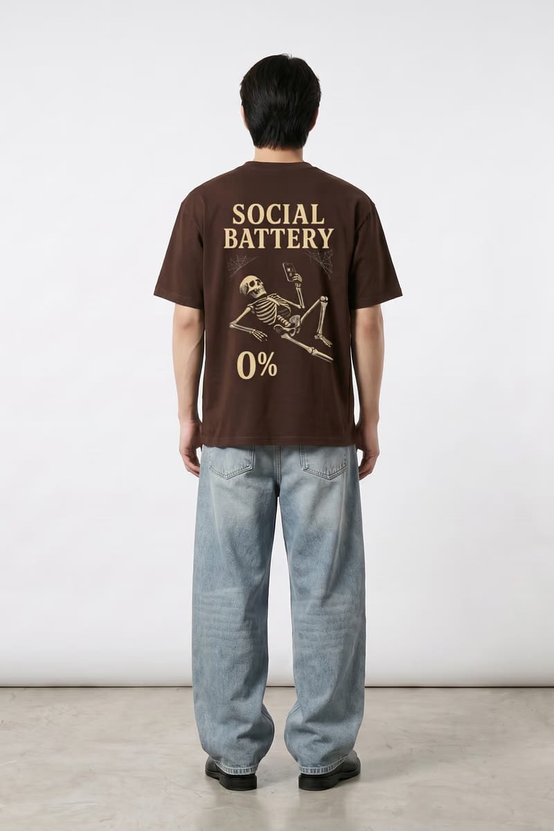 Voyd Social Battery Brown t-shirt