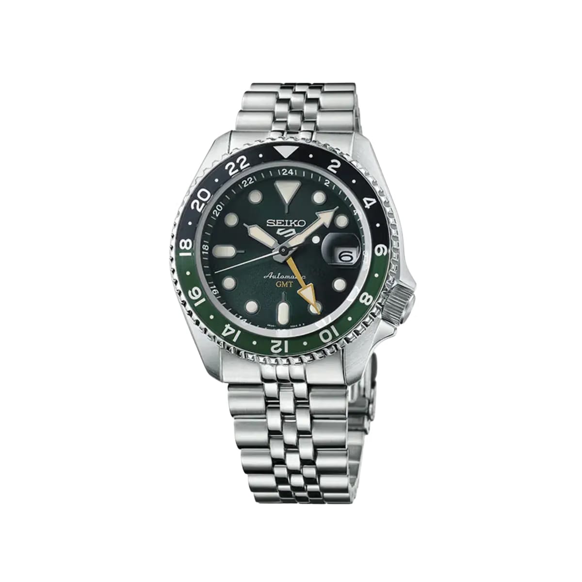 Seiko 5 Sports Men Automatic Green Dial Analog Stainless Steel Watch SSK035K1