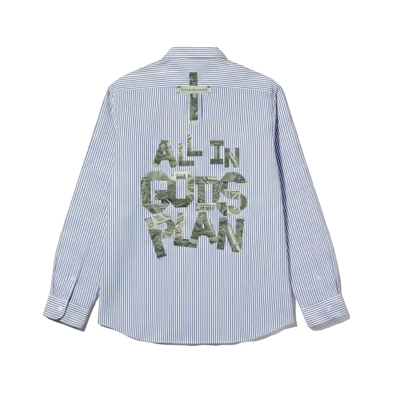 Forfksake All is Gods Plan Striped Shirt Blue