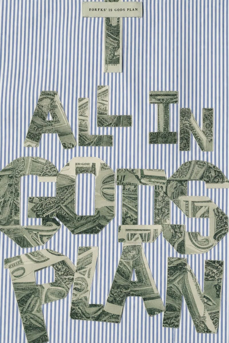 Forfksake All is Gods Plan Striped Shirt Blue
