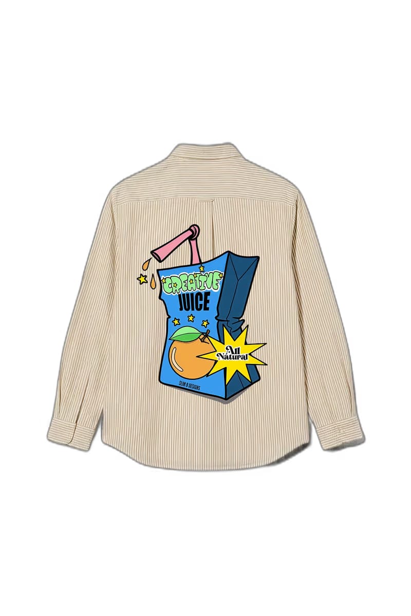 Smiling Cat- Creative Juice Striped Shirt