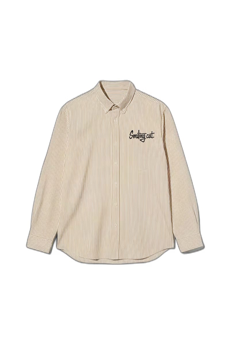 Smiling Cat- Creative Juice Striped Shirt