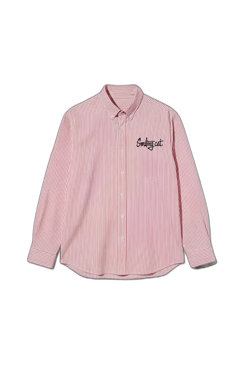 Smiling Cat- Free the People Striped Shirt(Pink)