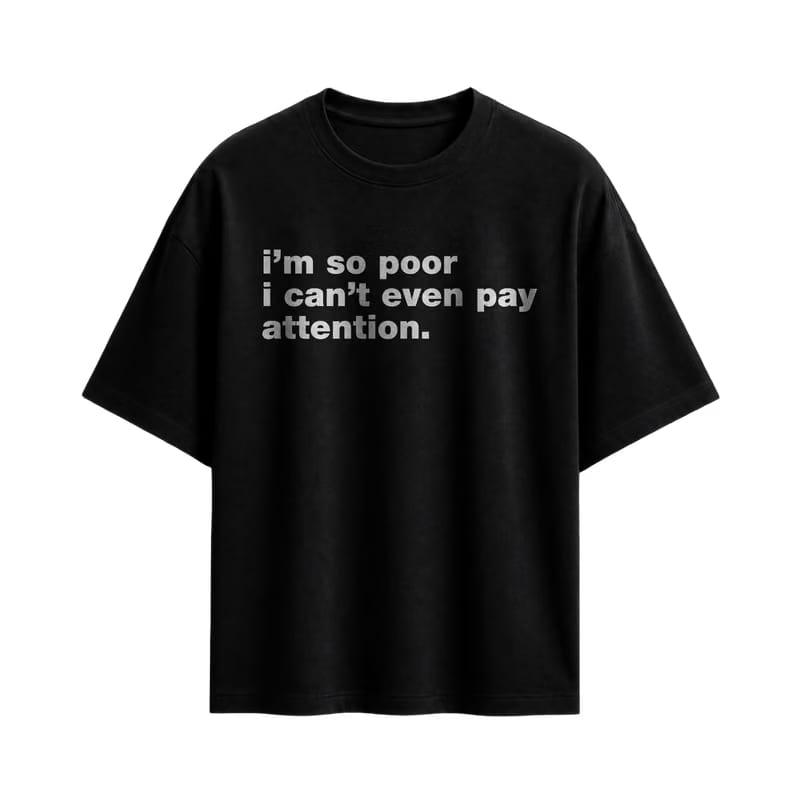 Forfksake Can't Pay Attention T-Shirt Black