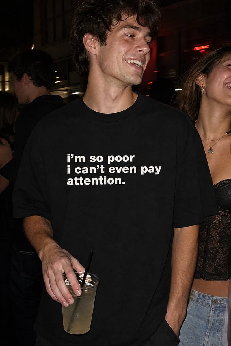 Forfksake Can't Pay Attention T-Shirt Black