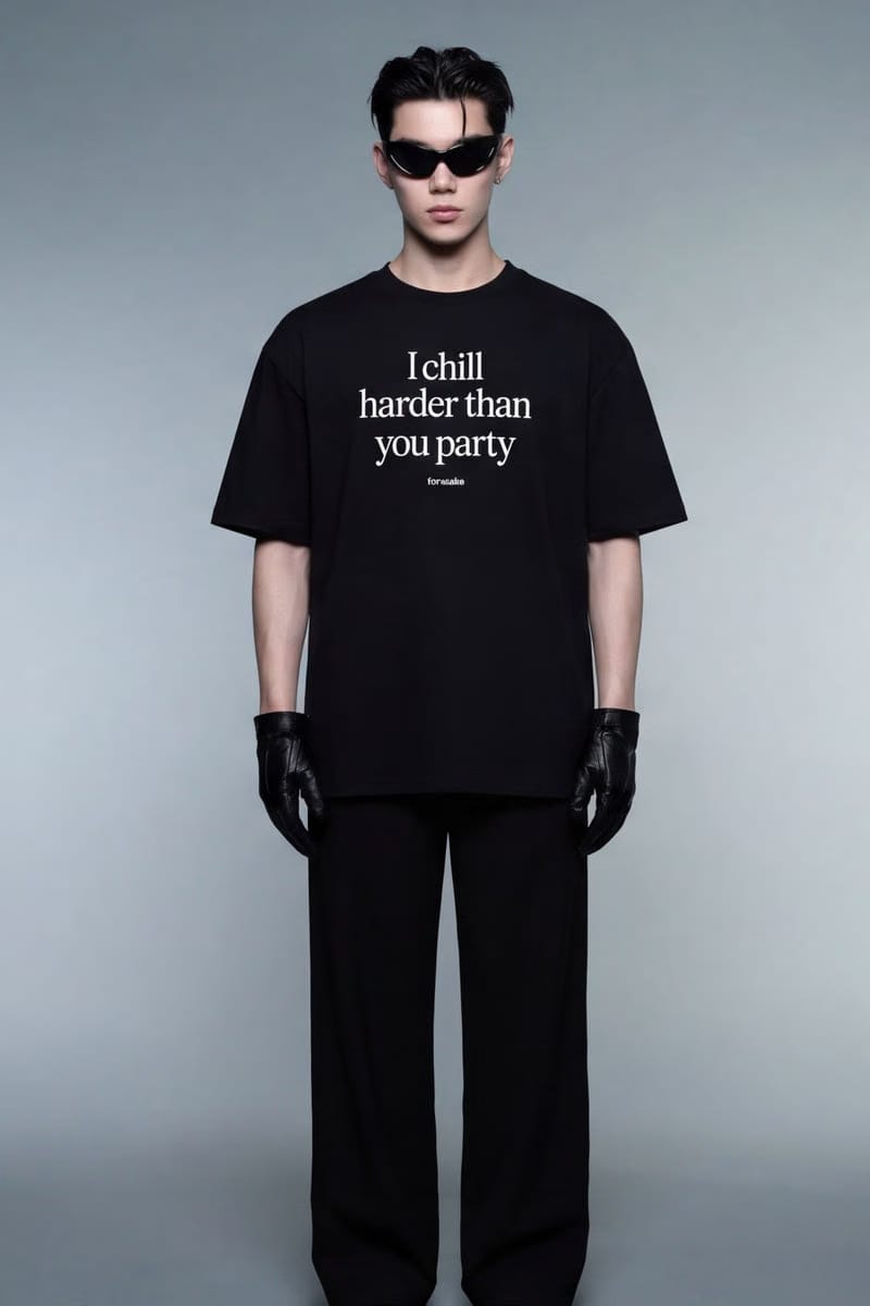 Forfksake Chill Harder Than Party T-Shirt Black