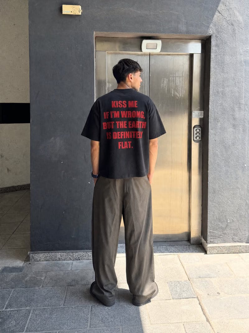 Forfksake Flat Earth T-Shirt Black