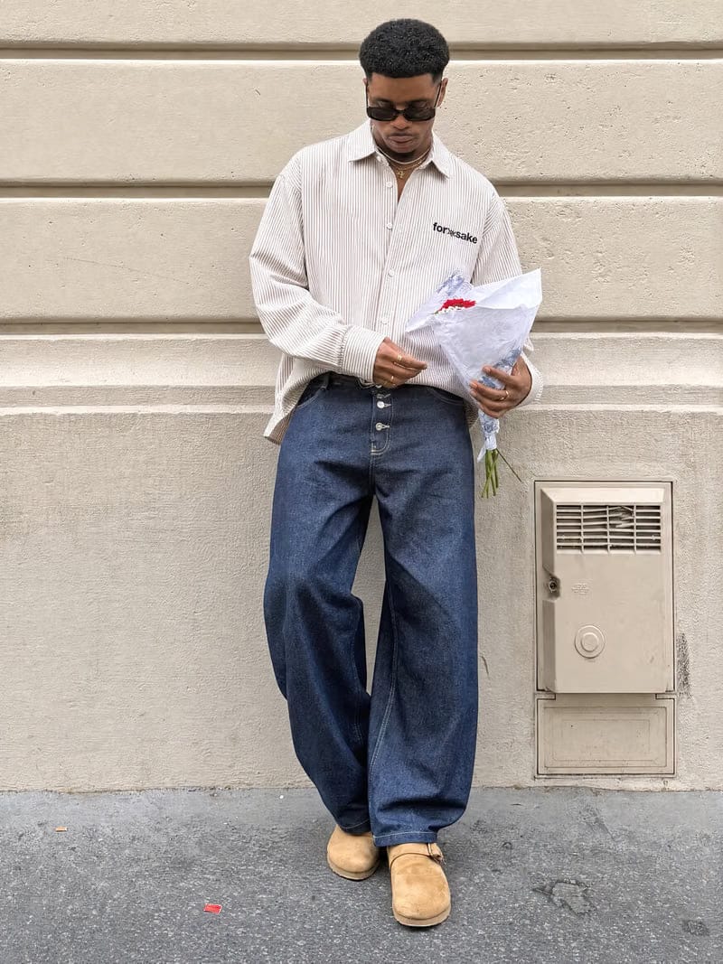 Forfksake Overworked And Underfucked Stripe Shirt Beige