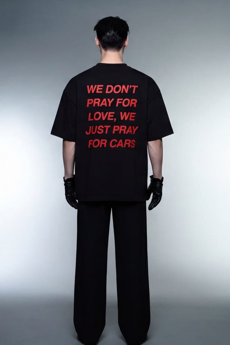 Forfksake Pray For Cars T-Shirt Black