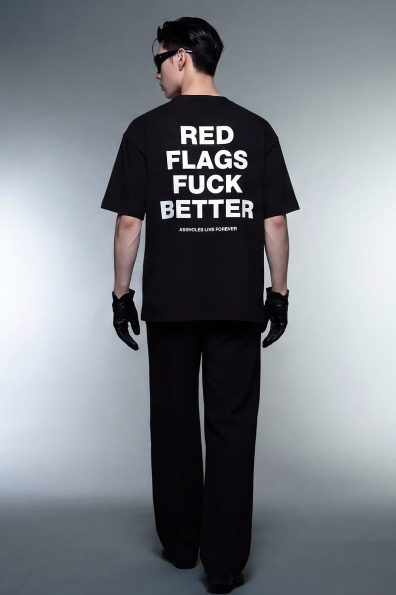 Forfksake Red Flags T-Shirt Black