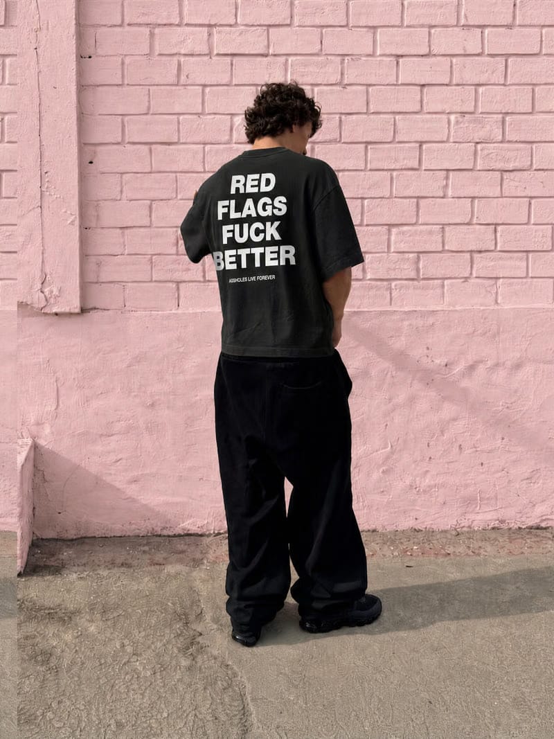 Forfksake Red Flags T-Shirt Black