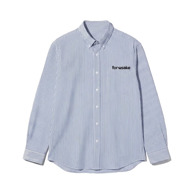 Forfksake Small Circle Big Checks Striped Shirt Blue