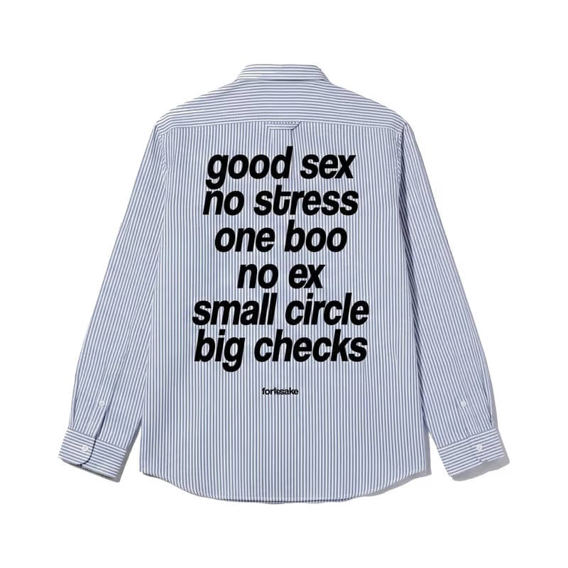 Forfksake Small Circle Big Checks Striped Shirt Blue
