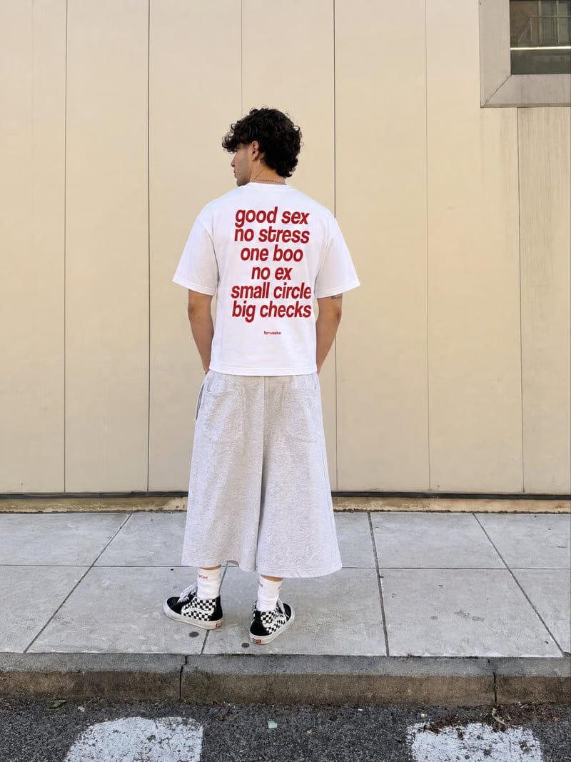 Forfksake Small Circle Big Checks T-Shirt White