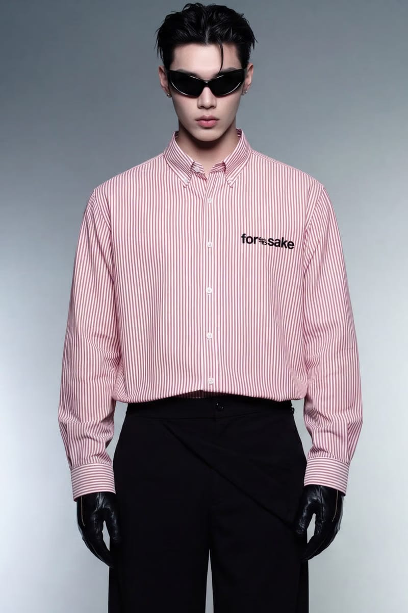 Forfksake Think Outside The Box Striped Shirt Pink