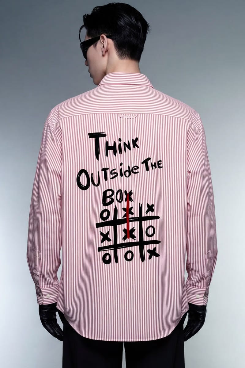 Forfksake Think Outside The Box Striped Shirt Pink