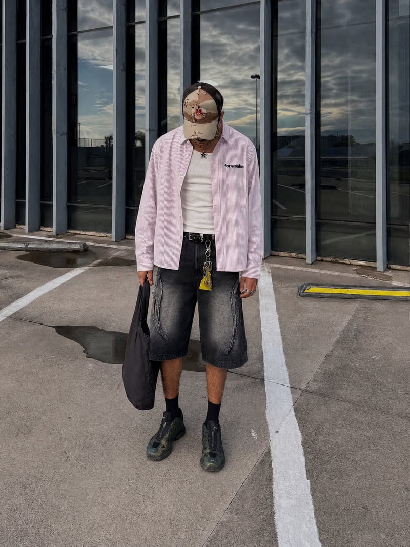 Forfksake Think Outside The Box Striped Shirt Pink