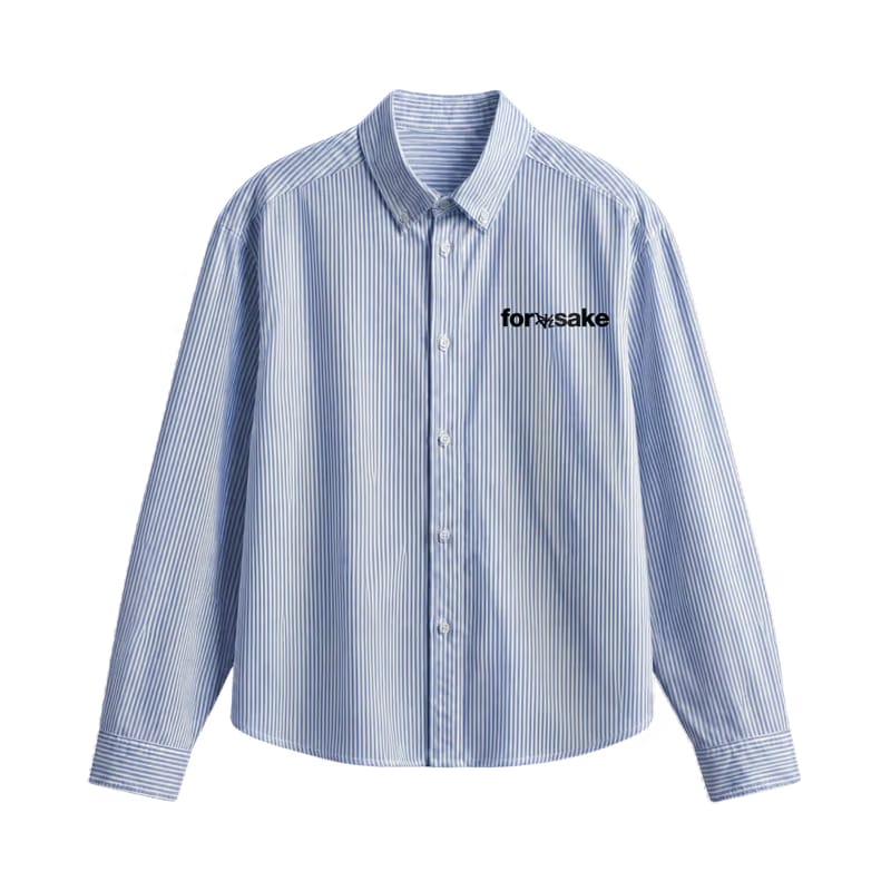 Forfksake You Need Money Striped Shirt Blue