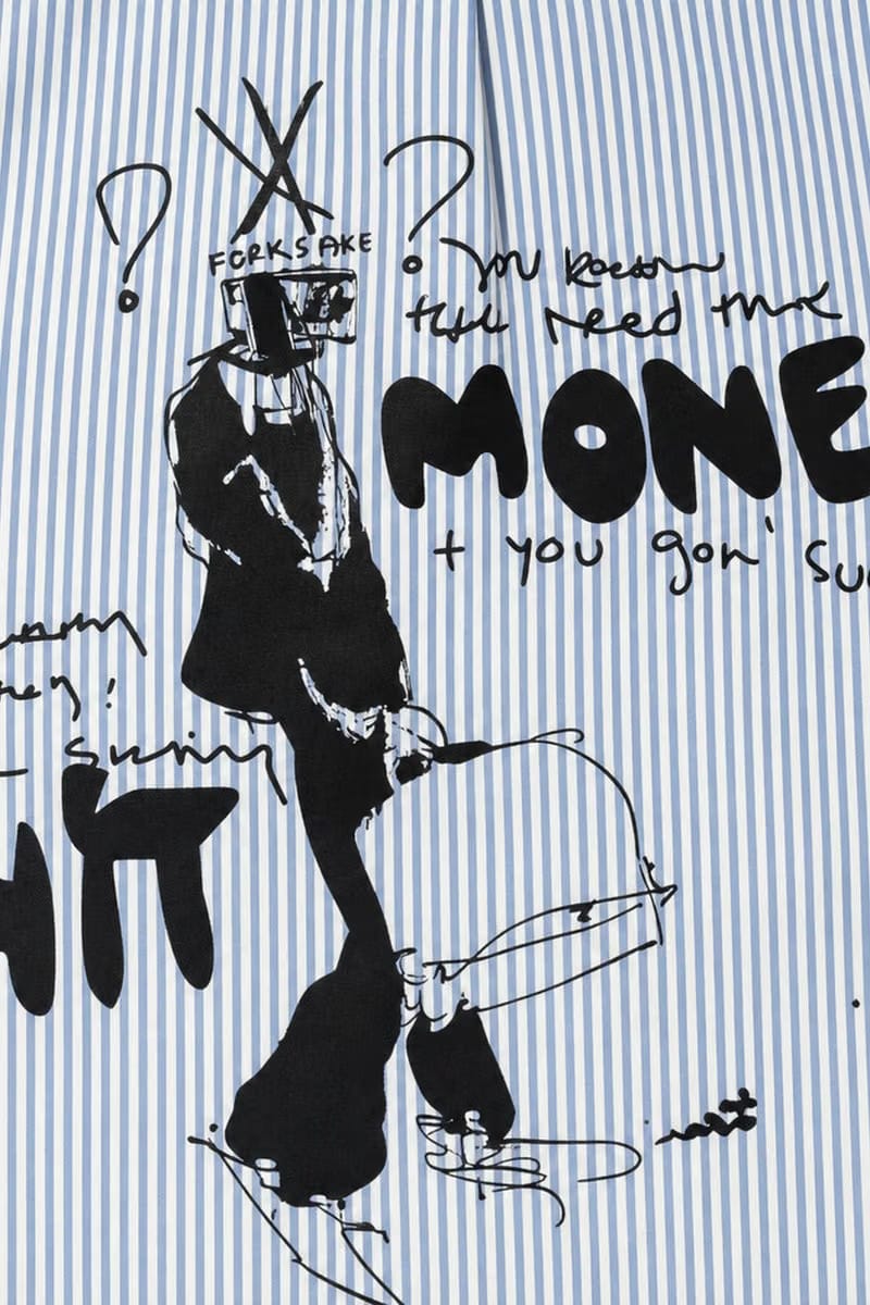 Forfksake You Need Money Striped Shirt Blue