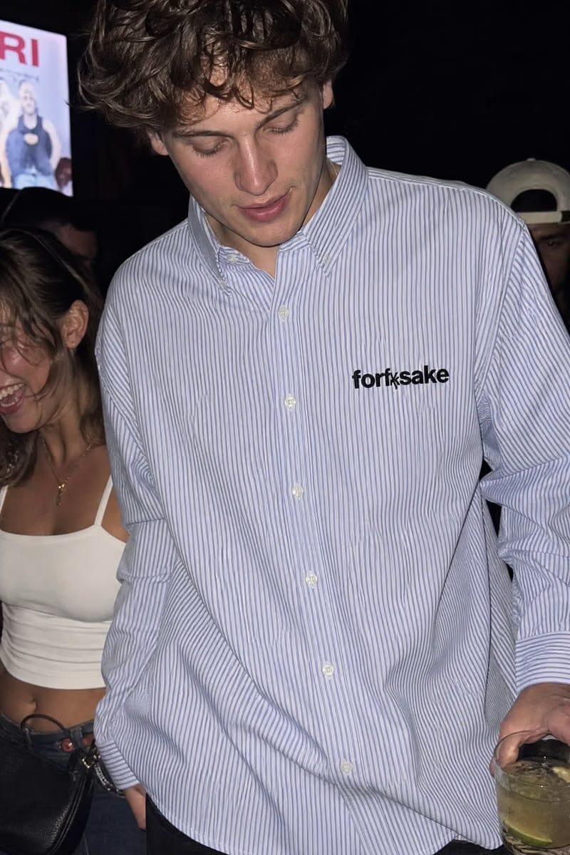 Forfksake You Need Money Striped Shirt Blue