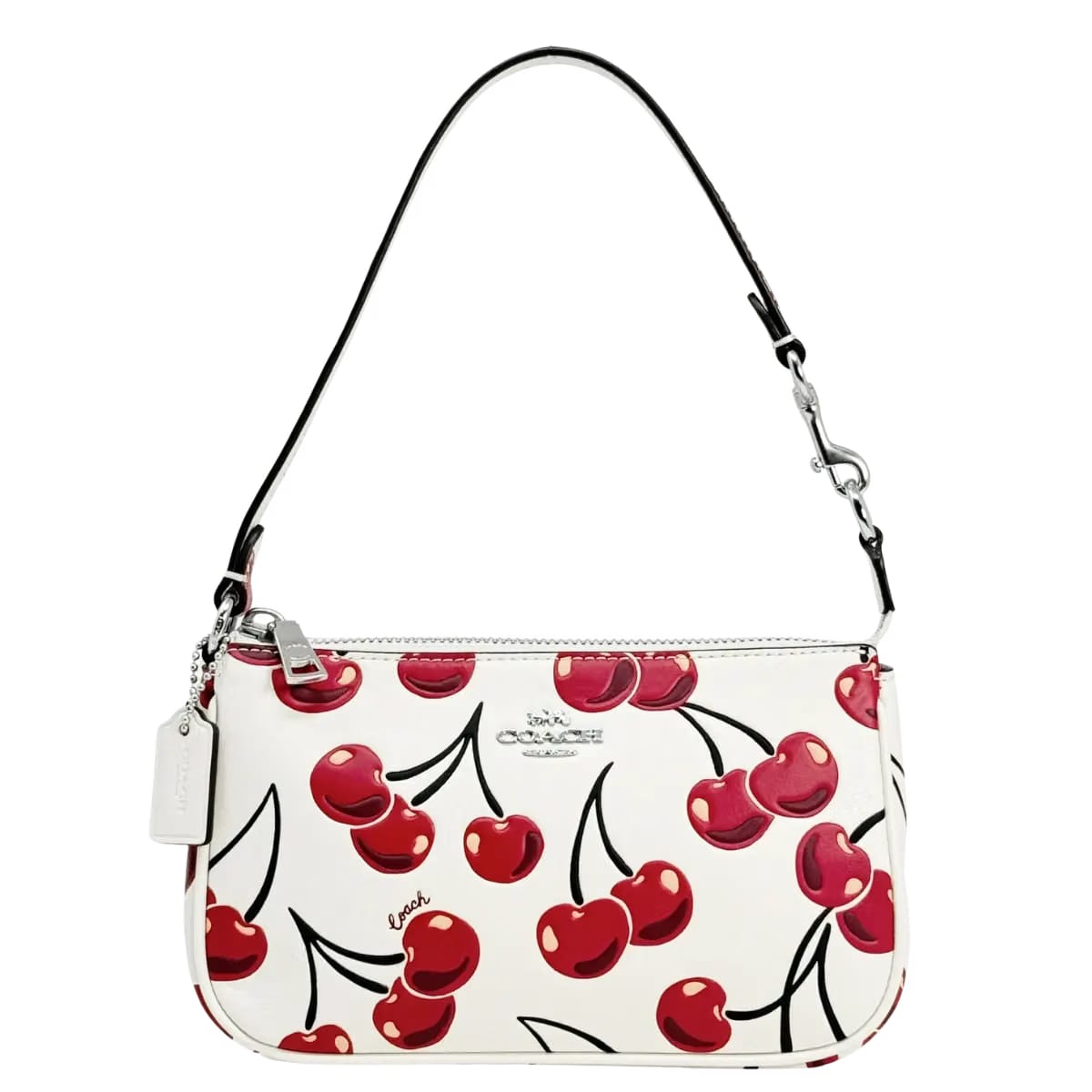 Coach Women's Nolita Small Convertible Wristlet with Cherry Print (Chalk Multi)