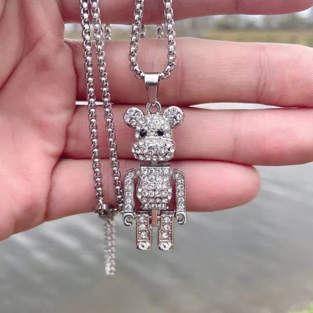 BEAR BRICKS ICED OUT PENDANT