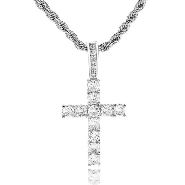 CROSS ICED OUT PENDANT