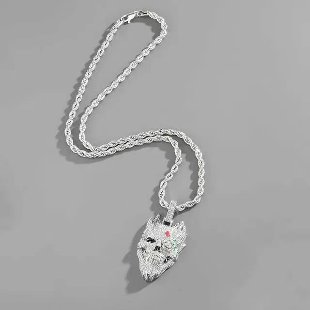 SKULL ICED OUT PENDANT