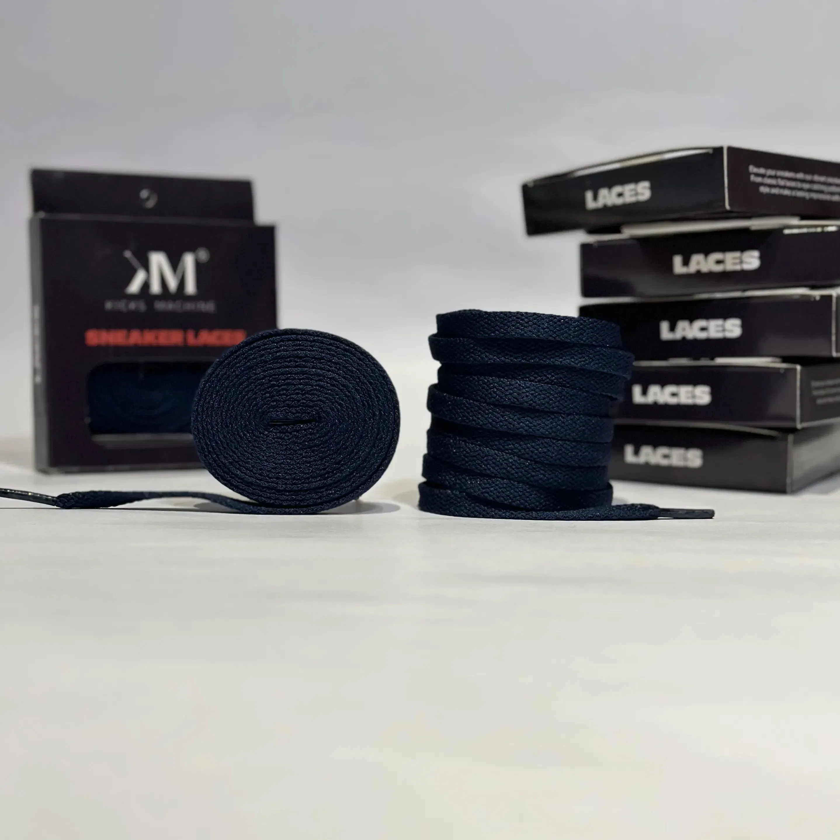 Flat Sneaker Laces- Marina Blue Jordan laces AJ1 Laces Kicks Machine