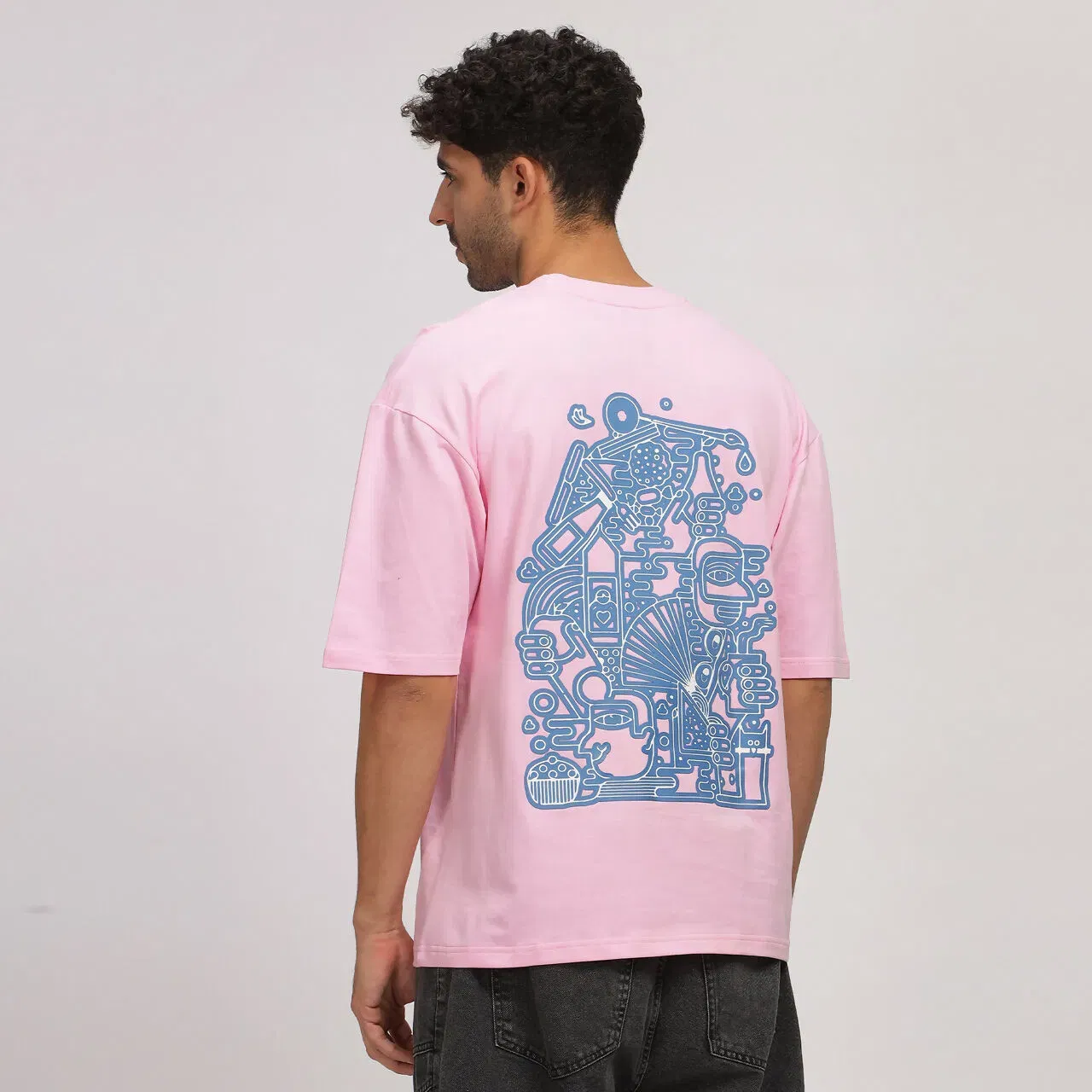Pink Line Art T-Shirt