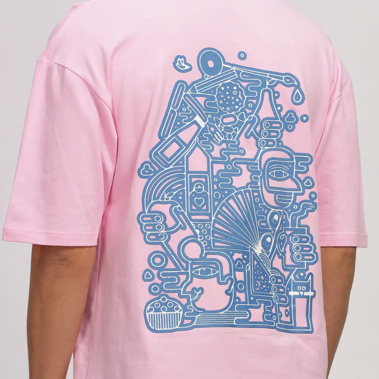 Pink Line Art T-Shirt