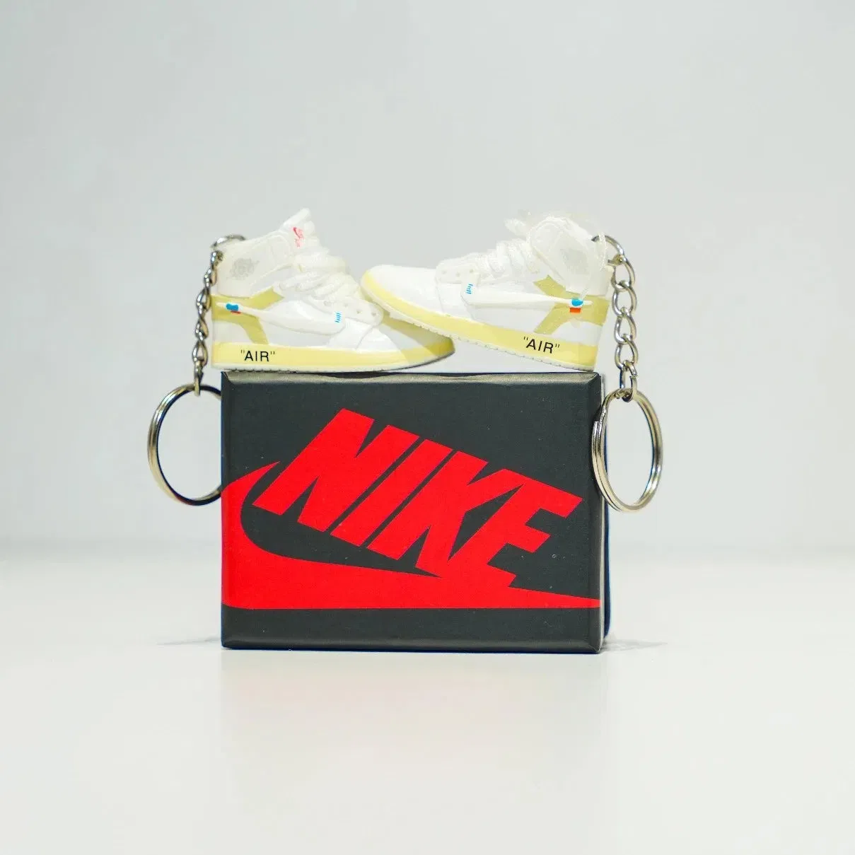 3D Sneaker Keychain With Box - AJ1 OffWhite White