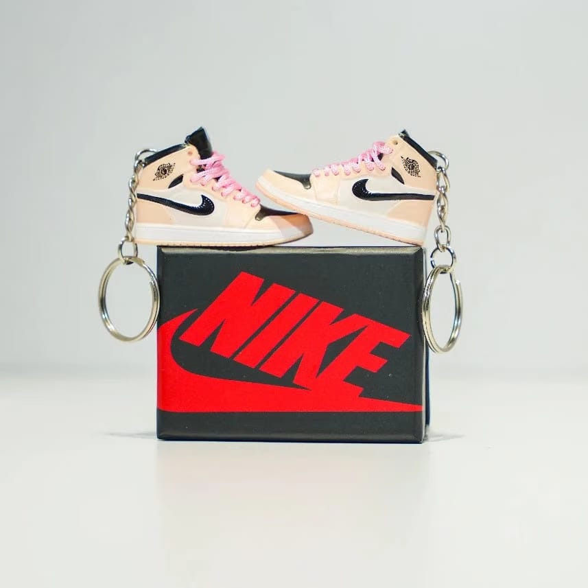 3D Sneaker Keychain With Box - AJ1 Mid Crimson Pink