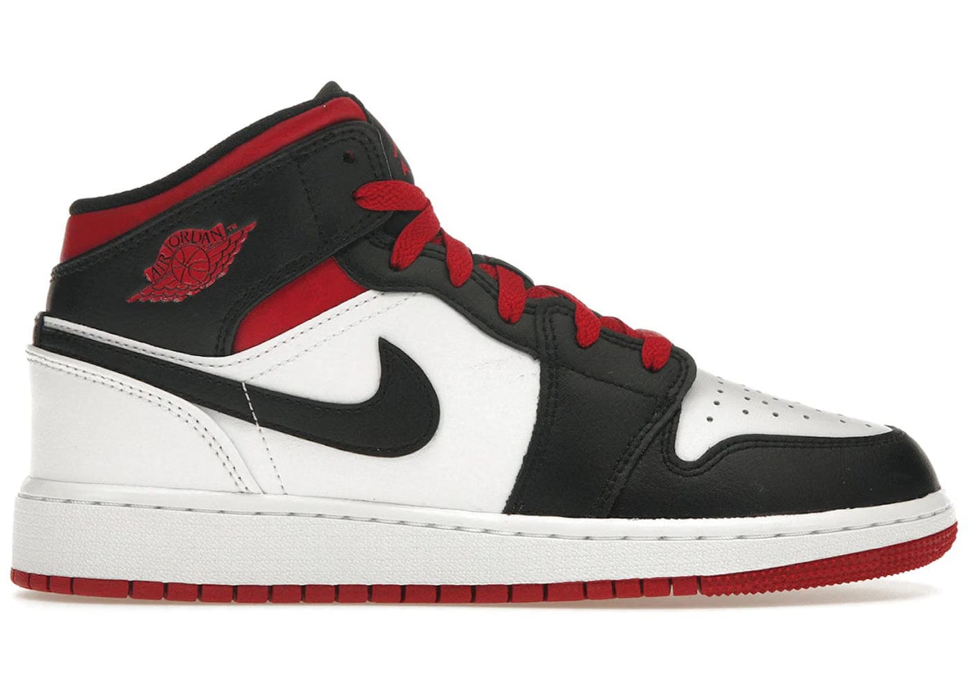 Jordan 1 Mid Gym Red Black Toe GS