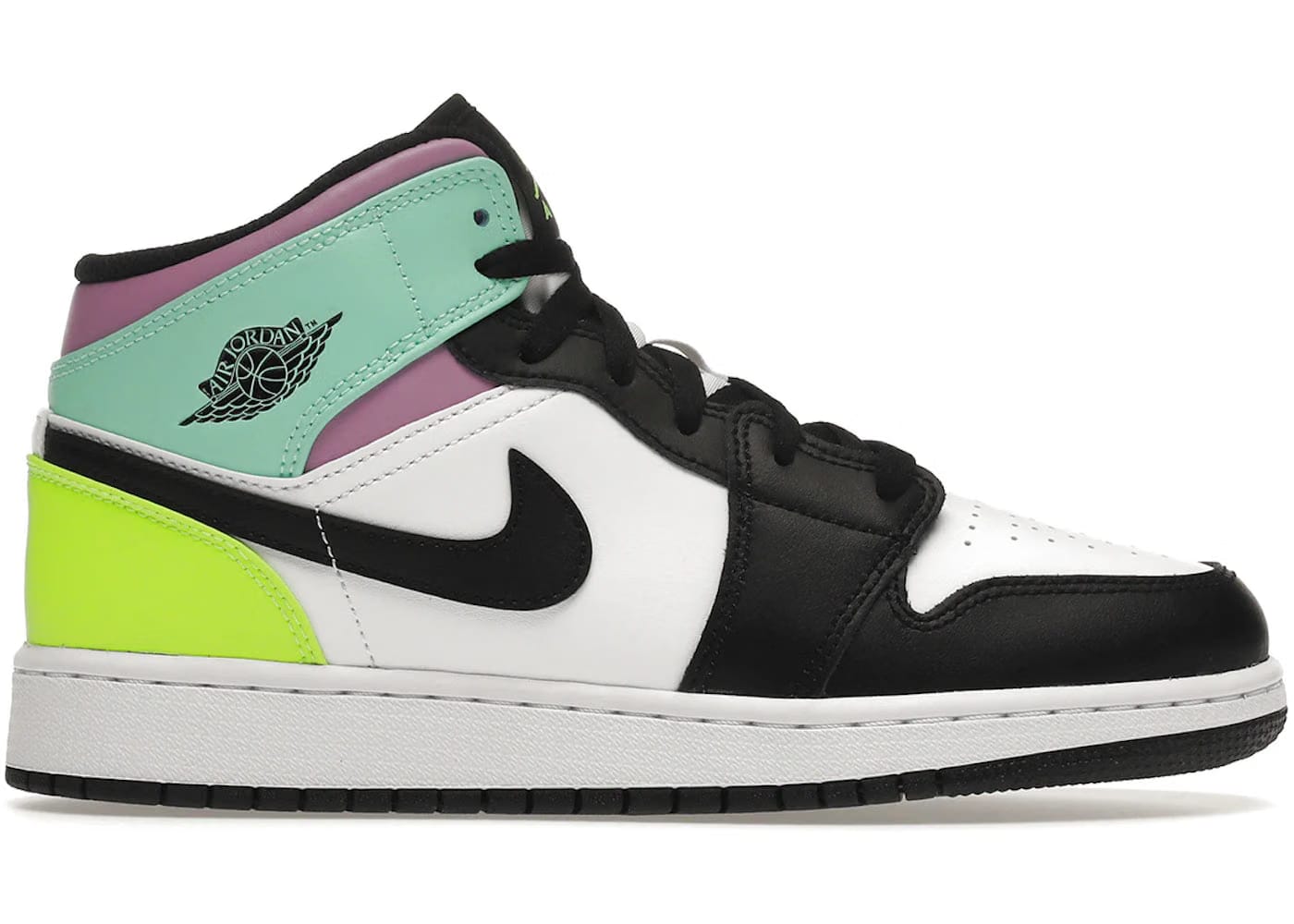 Jordan 1 Mid Pastel Black Toe GS