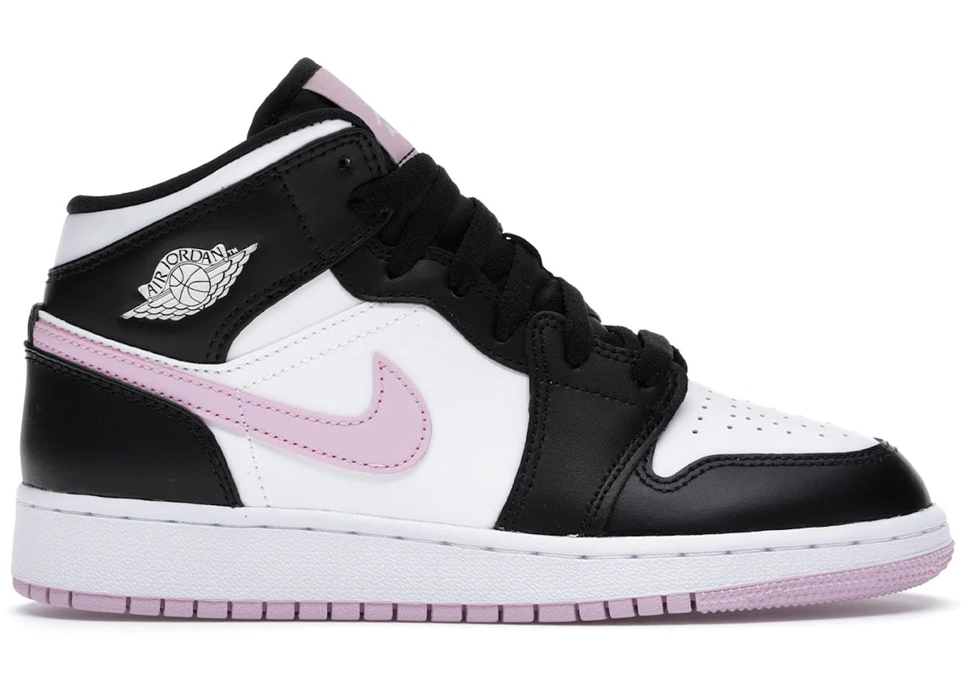 Jordan 1 Mid White Black Light Arctic Pink GS