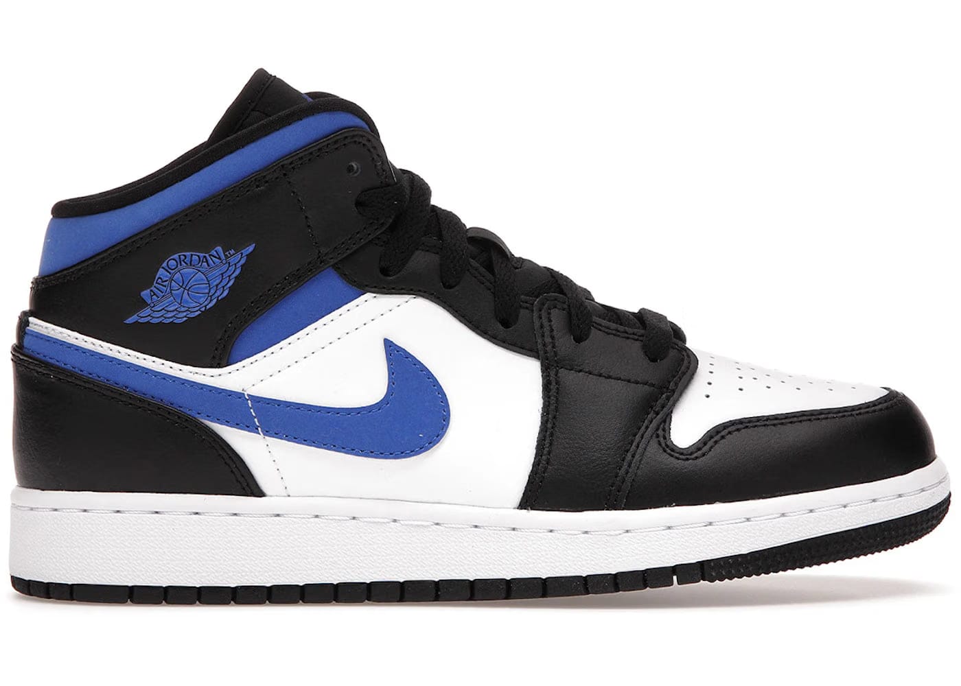 Jordan 1 Mid White Black Racer Blue GS