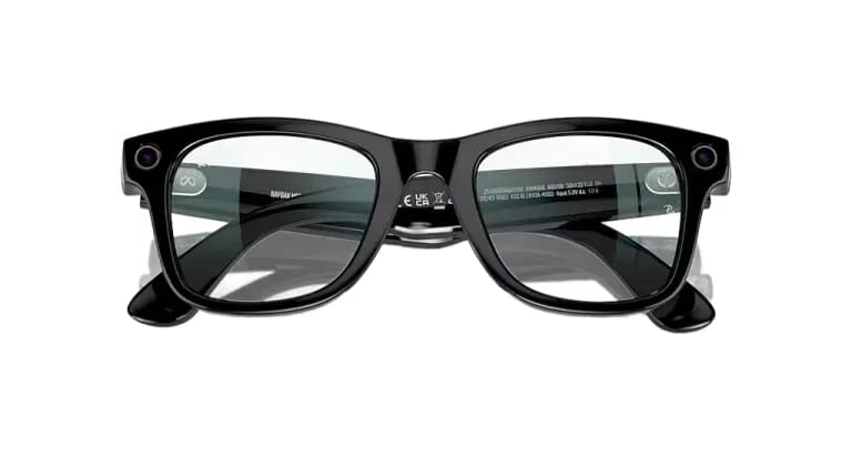 Ray Ban Meta Smart Glasses - Wayfarer Shiny Black Clear Lenses