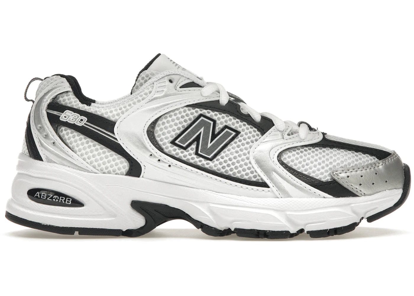 New Balance 530 White Silver Metallic Black