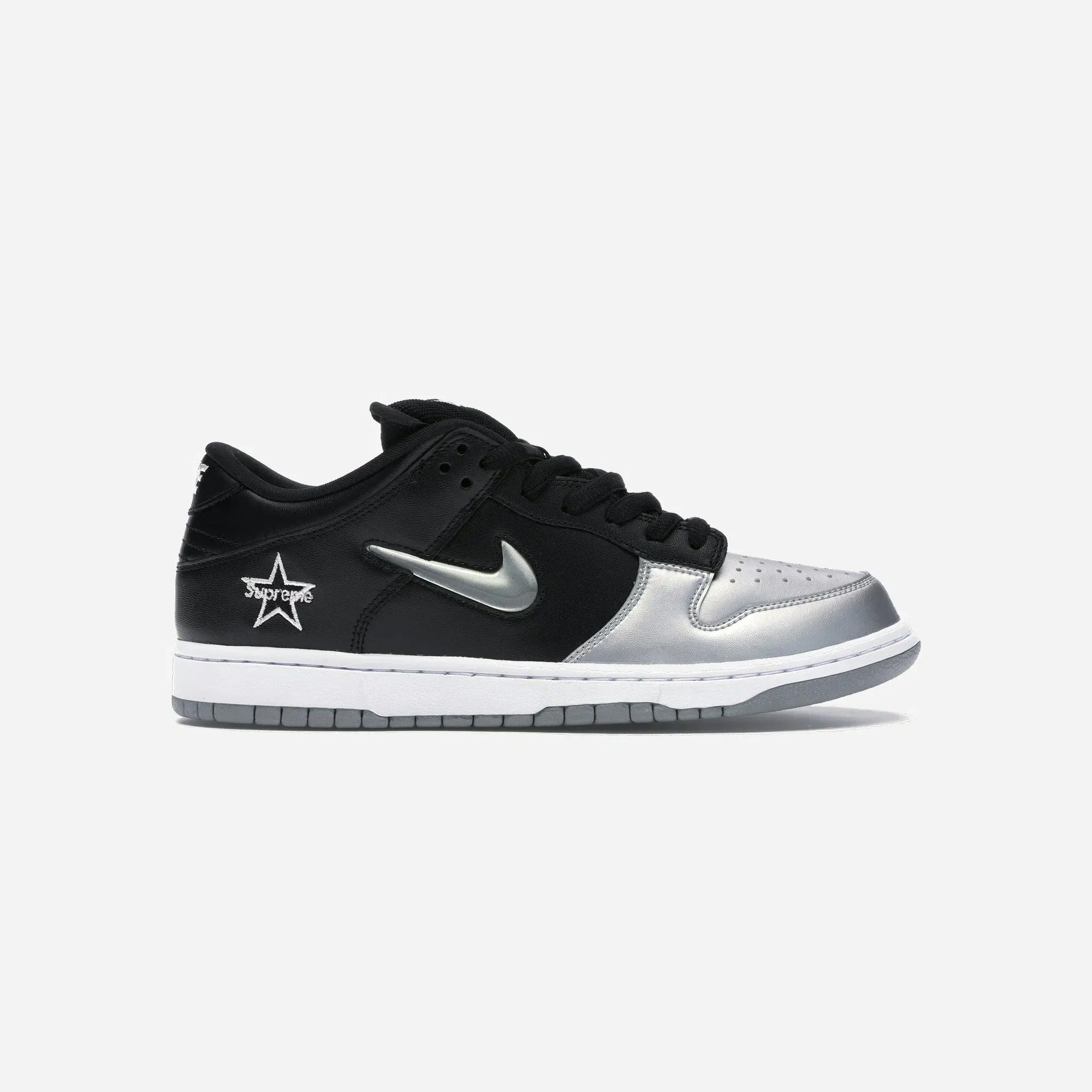 Nike Sb Dunk Low Supreme Jewel Swoosh Silver
