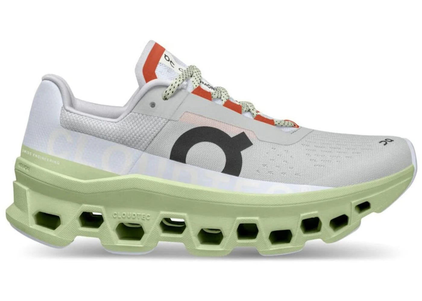 On Running Cloudmonster Glacier Grey Meadow Green Womens