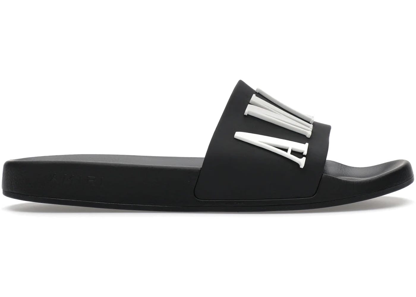 Amiri Pool Slide Debossed Logo Black Black White