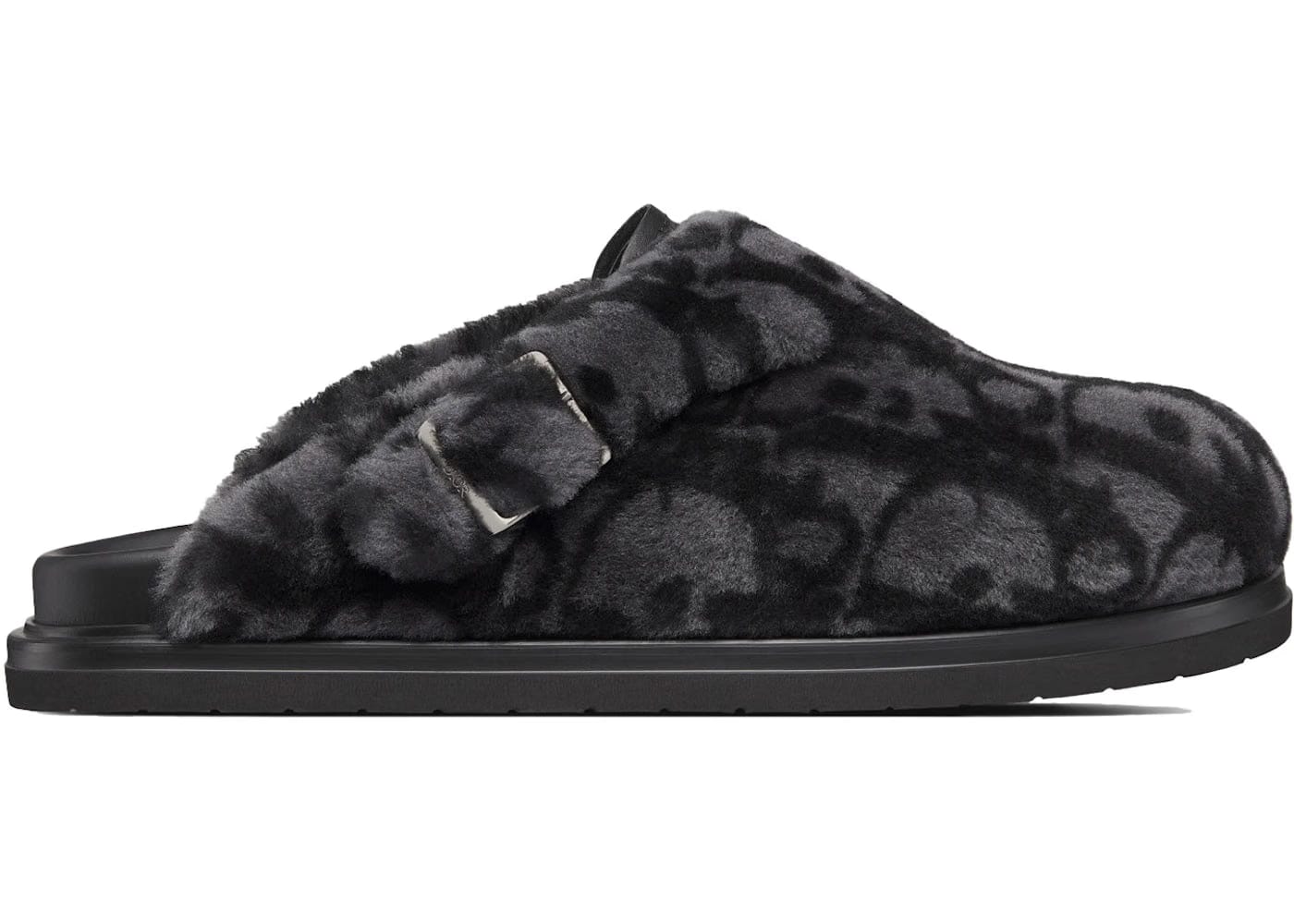 Dior Aqua Mule Dior Oblique Shearling Grey