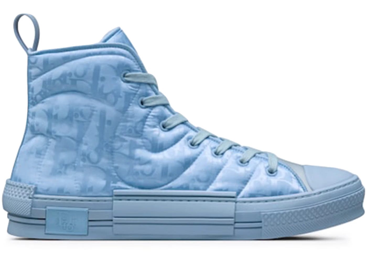 Dior B23 High Top Erl Blue Dior Oblique Mirage Quilted Technical Fabric With Swirl Motif