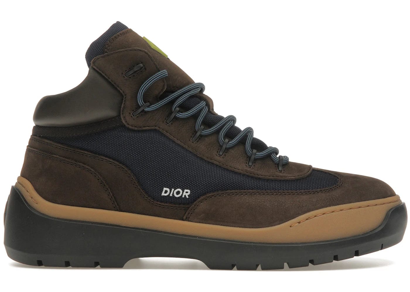 Dior Lace Up Ankle Boots Brown Blue