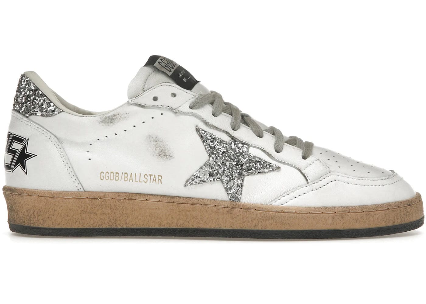 Golden Goose Wmns Ballstar 'White Silver Glitter'
