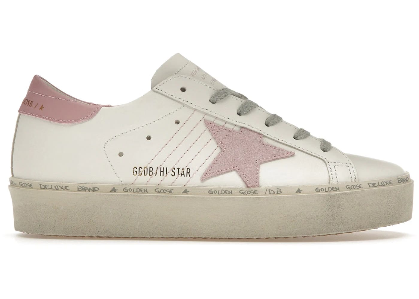 Golden Goose Hi Star White Pink Womens