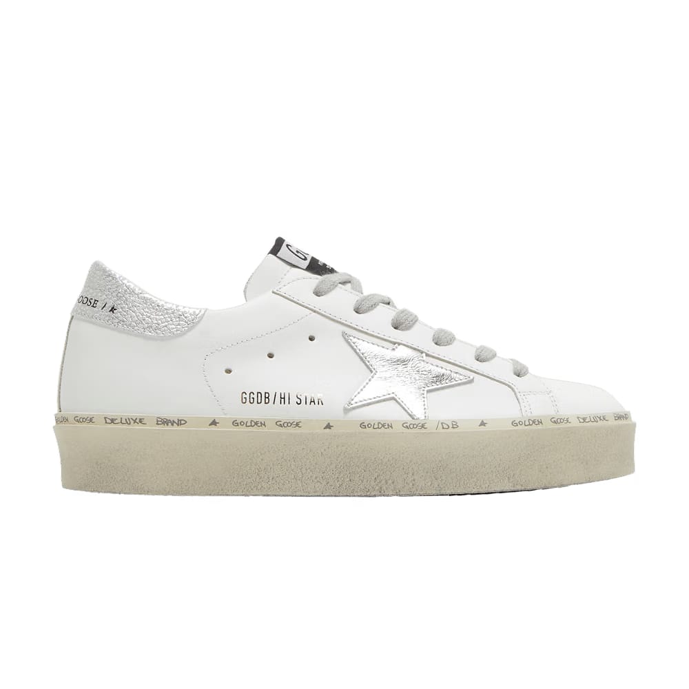 Golden Goose Hi Star White Silver Womens